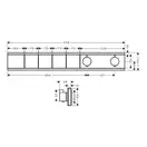 Термостат прихованого монтажу Hansgrohe RainSelect на 4 споживача, Brushed Black (15382340)