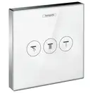 HANSGROHE Модуль с тремя запорными клапанами, стеклянный, белый/хром ShowerSelect (15736400) фото 1 Aquada.com.ua