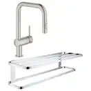 Набор Grohe смеситель для кухни с выдвижным изливом Minta 32322DC2 + полка для полотенец Selection 41066000 (32322DC241066000)