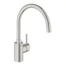 Змішувач для кухні Grohe Concetto з висувним виливом, суперсталь (32663DC1)