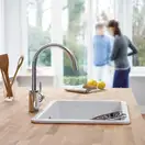 Змішувач для кухні Grohe Concetto з висувним виливом, суперсталь (32663DC1)