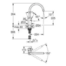 Grohe Eurosmart Cosmopolitan Змішувач для кухні, хром (32843002)