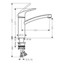 Hansgrohe Focus E Змішувач для кухні, хром (31806000)