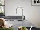 Смеситель для кухни Hansgrohe Talis M54 210 (цвет - нержавеющая сталь), с вытяжным душем (72801800) фото 2 Aquada.com.ua