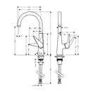 Смеситель для кухни, однорыажный Hansgrohe Talis S (цвет - сталь) (72810800) фото 2 Aquada.com.ua