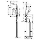 Смеситель для кухни Hansgrohe Metris Select 320 1jet, sBox (цвет - сталь), с вытяжным душем (73803800) фото 2 Aquada.com.ua