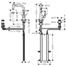 Смеситель для кухни Hansgrohe Metris Select 220 2jet, sBox (цвет - хром), с вытяжным душем (73805000) фото 4 Aquada.com.ua