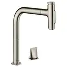 Смеситель для кухни Hansgrohe Metris Select 200 2jet, sBox (цвет - сталь), с вытяжным душем (73818800) фото 1 Aquada.com.ua