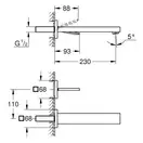Grohe Eurocube Joy Смеситель для раковины на два отверстия L-Size (19998000)