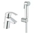 GROHE Одноважільний змішувач для раковини S-Sizeіз душовим гарнітуром Eurosmart  (23124002) фото 1 Aquada.com.ua
