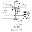 Змішувач для умивальника з дон. клапаном Grohe Eurocube (23127000)