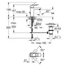 Смеситель для раковины Grohe Eurocube S-Size (цвет - тёмный графит, матовый), с донным клапаном (23127AL0) фото 5 Aquada.com.ua