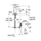 Змішувач для умивальника з дон. клапаном Grohe BauClassic (23161000)
