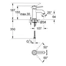 Grohe BauClassic Смеситель для раковины S, хром (23162000)