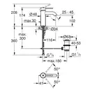 Смеситель для раковины Grohe Essence DN 15 (цвет - матовый никель), с донным клапаном (23589EN1) фото 2 Aquada.com.ua