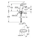 Смеситель однорычажный для раковины Grohe Eurostyle Solid DN 15 S-Size (цвет - хрм) без донного клапана (23715003) фото 2 Aquada.com.ua