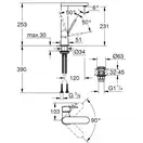 Grohe Plus L-розміру Змішувач для раковини, хром (23873003)