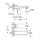 Смеситель для раковины на два отверстия Grohe Eurostyle Solid M-Size (цвет - белый) вынос 203 мм (29097LS3) фото 2 Aquada.com.ua