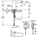 Змішувач для раковини Grohe Bau Cosmopolitan 220V, хром (36453000)