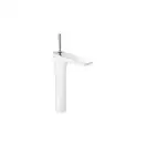 Смеситель для раковины, однорычажный Hansgrohe PuraVida (цвет - белый/хром), с донным клапаном Push-Open Push-Open (15072400) фото 1 Aquada.com.ua