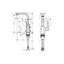 Смеситель для раковины, однорычажный Hansgrohe Metris S (цвет - хром), с донным клапаном (31159000) фото 2 Aquada.com.ua