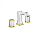 Смеситель для раковины на 3 отверстия Hansgrohe Metropol Classic (цвет - хром/золото), с донным клапаном (31304090) фото 1 Aquada.com.ua