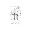 Смеситель для раковины на 3 отверстия Hansgrohe Metropol Classic (цвет - хром), с донным клапаном (31307000) фото 2 Aquada.com.ua