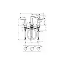 Смеситель для раковины на 3 отверстия Hansgrohe Metropol Classic (цвет - хром/золото), с донным клапаном (31330090) фото 2 Aquada.com.ua