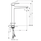 Смеситель для раковины высокий Hansgrohe Metropol (цвет - полированное золото), с донным клапаном (32512990) фото 2 Aquada.com.ua