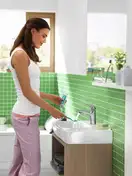 Смеситель для раковины Hansgrohe Novus (цвет - хром), с донным клапаном Push-Open (71032000) фото 2 Aquada.com.ua