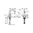 Смеситель для раковины, двухвентильный Hansgrohe Logis (цвет - хром) (71271000) фото 2 Aquada.com.ua