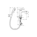 Смеситель для раковины с гигиеническим душем Hansgrohe Metropol (цвет - хром) (74522000) фото 2 Aquada.com.ua