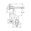 HANSGROHE Смеситель для раковины однорычажный с дугообразной ручкой и изливом 225 мм, настен. монтаж, хром Metropol (74526000) фото 2 Aquada.com.ua