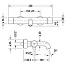 Термостат для ванны Duravit C.1 (цвет - хром) (C15220000010) фото 2 Aquada.com.ua