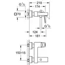 Grohe Eurocube Смеситель для ванны, хром (23140000)