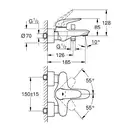 Смеситель однорычажный для ванны Grohe Eurostyle Solid DN 15 (цвет - белый) (23726LS3) фото 2 Aquada.com.ua
