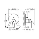 Grohe Eurosmart Змішувач прихованого монтажу, хром (24043002)