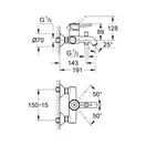 Grohe BauClassic Смеситель для ванны, хром (32865000)