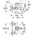 Grohe BauClassic Смеситель для ванны, хром (32865000)