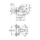 Grohe Eurosmart Змішувач для ванни, хром (33300002)