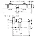 Термостат для ванны Hansgrohe Ecostat Comfort (цвет - чёрный матовый) (13114670) фото 2 Aquada.com.ua