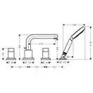 Смеситель на борт ванны Hansgrohe Metris S (цвет - хром) (31446000) фото 2 Aquada.com.ua