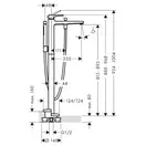 Смеситель для ванны напольный Hansgrohe Metropol (цвет - чёрный матовый хром), с душевым гарнитуром (32532340) фото 2 Aquada.com.ua