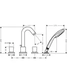 Смеситель на борт ванны Hansgrohe Logis (цвет - хром) (71314000) фото 2 Aquada.com.ua