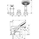 Змішувач на край ванни Hansgrohe Metropol ручка Loop Secuflex, хром (74550000)