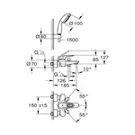 Grohe Eurostyle Змішувач для ванни з душем, хром (3359230A)