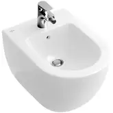 Villeroy & Boch SUBWAY биде подвесн. 37*56см, для 1-позиц. смесителя, отверст. выбито, с перелив., Star White CeramicPlus (740000R2)
