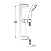 Душовий гарнітур зі штангою, 1 режим струменю Grohe New Tempesta Classic (27853001)