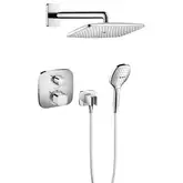 Душевая система скрытого монтажа с термостатом Hansgrohe Ecostat (цвет - хром) (15708000+27376000+01800180+26485000+26520000+2827600)