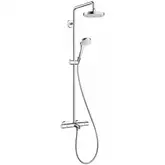 Душова система Hansgrohe Croma Select S Showerpipe 180 2jet з термостатом для ванни, білий / хром (27351400)